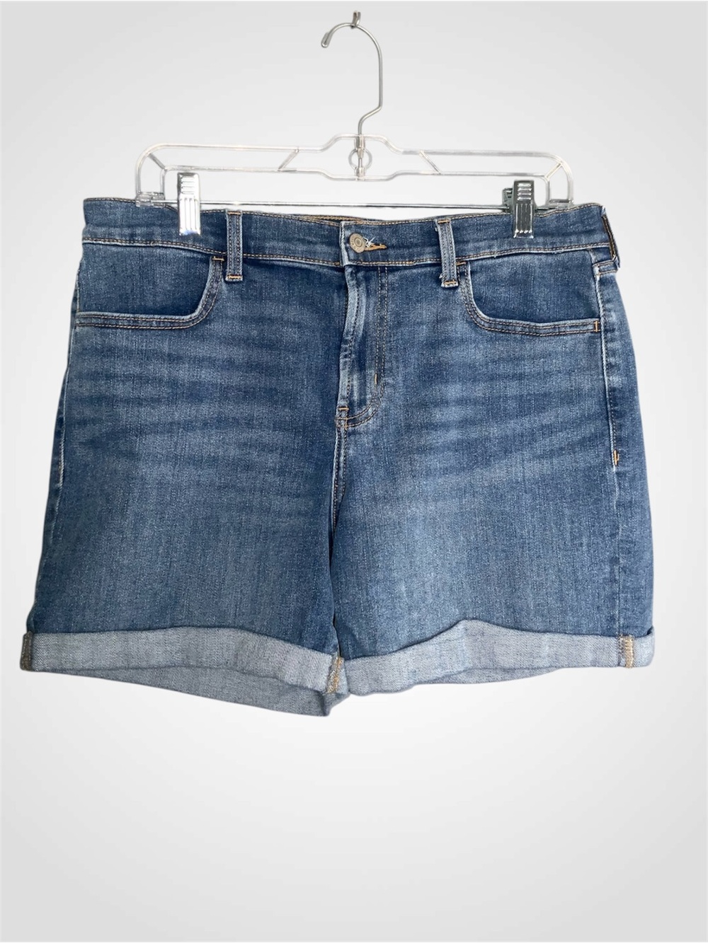 Old Navy Medium Blue Rolled-Hem Mid Rise Denim Shorts Size 8